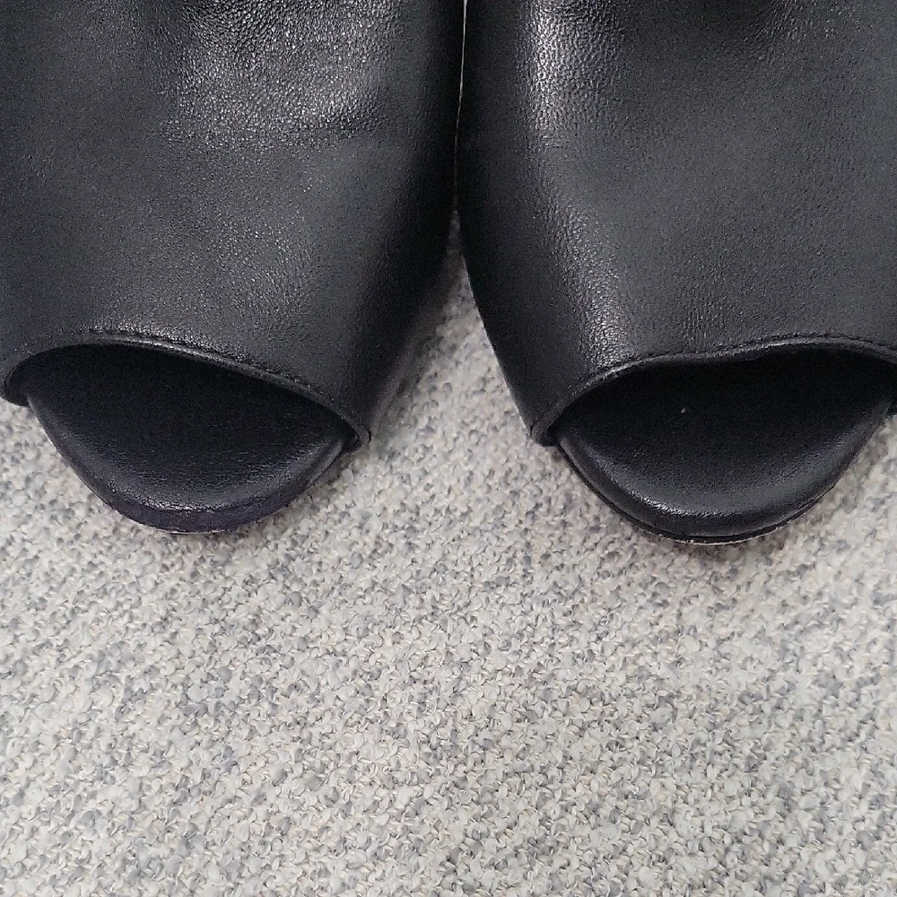 Michael Kors Elegant Black Peep-Toe Ankle Boots Size 8.5